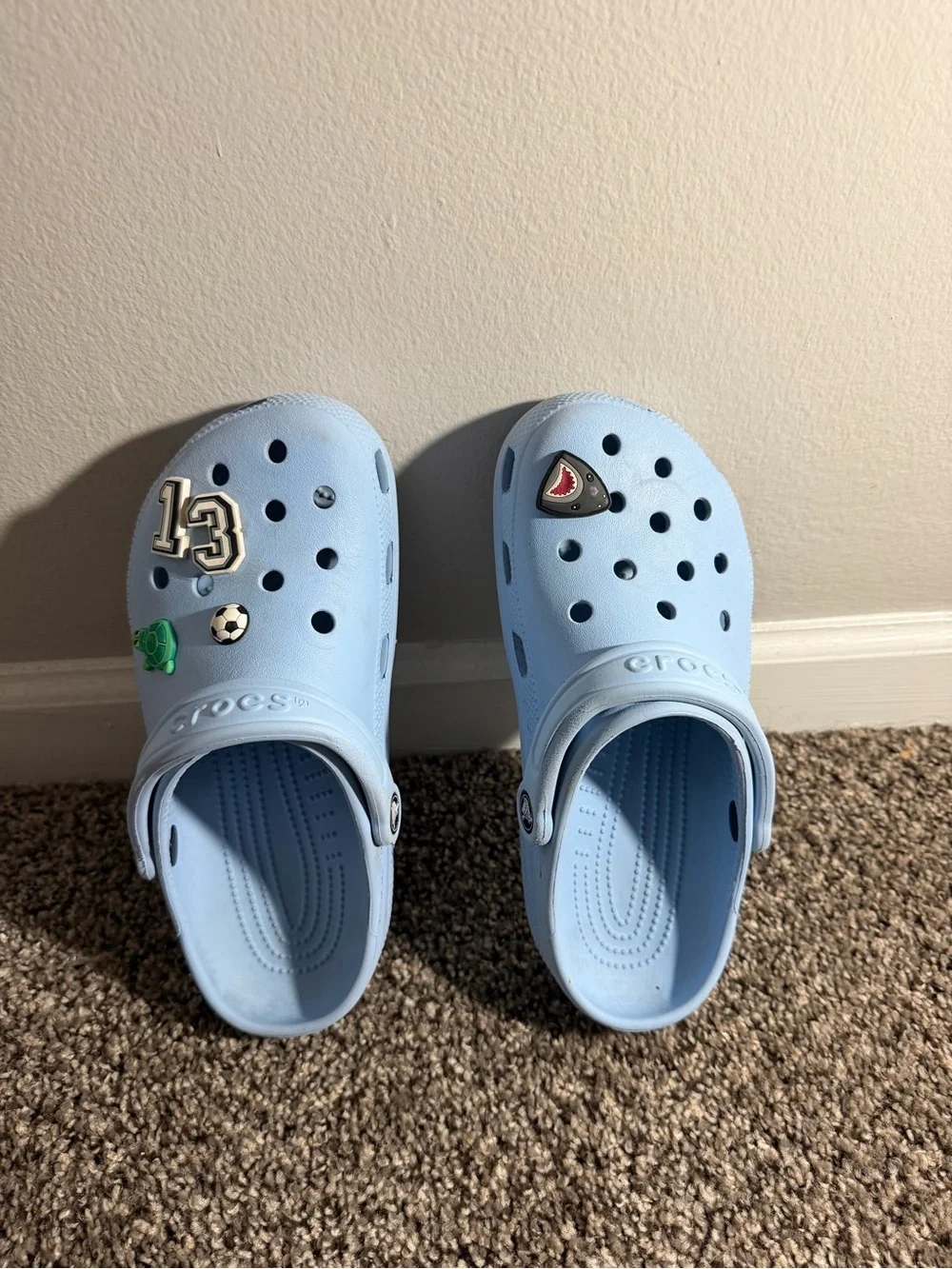 CROCS Light Blue Kids Clogs with Playful Charms